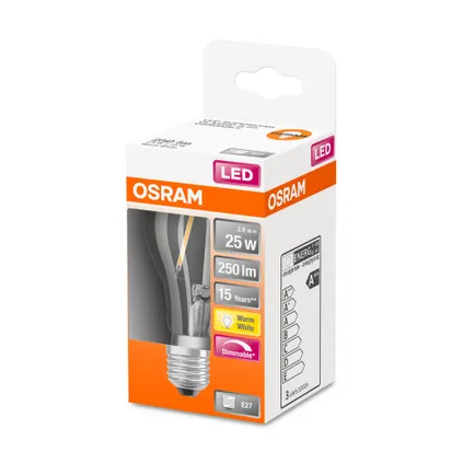 Osram ledlamp Retrofit Classic A dimbaar warm wit E27 2,8W 3