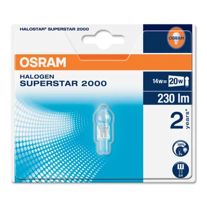 Osram halogeenlamp HaloStar Superstar dimbaar warm wit GY6.35 14W 2