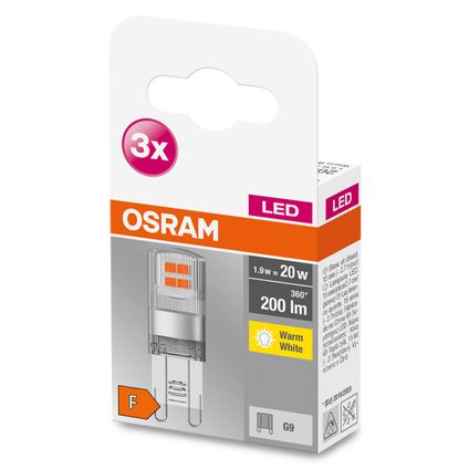 Osram ledlamp Base Pin warm wit G9 1,9W 3st.