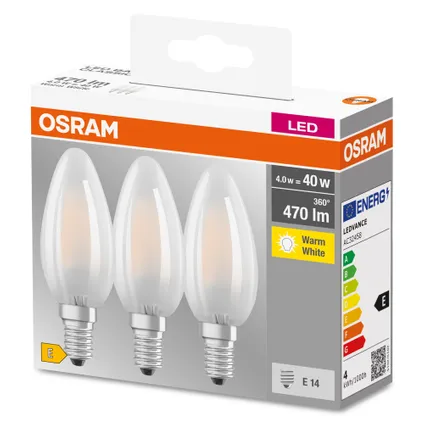 Osram ledlamp Base Classic B warm wit E14 4W 3st.