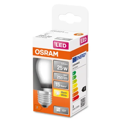 Ampoule LED Osram Retrofit Classic P blanc chaud E27 2,5W 7