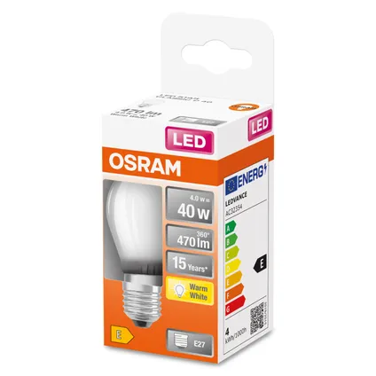 Ampoule LED Osram Retrofit Classic P blanc chaud E27 4W 4