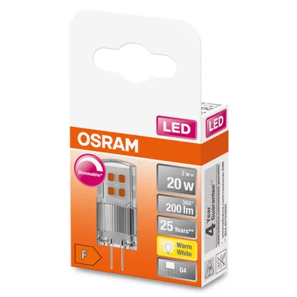 Ampoule LED Osram Pin gradable blanc chaud G4 2W 4