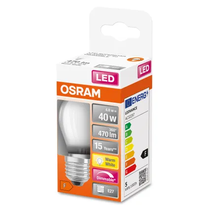 Ampoule LED Osram Retrofit Classic P gradable blanc chaud E27 4,8W 4