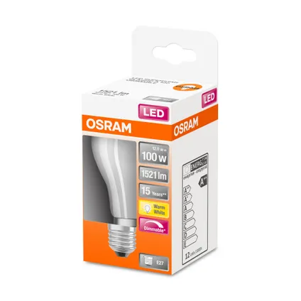 Ampoule LED Osram Retrofit Classic A gradable blanc chaud E27 11W 2