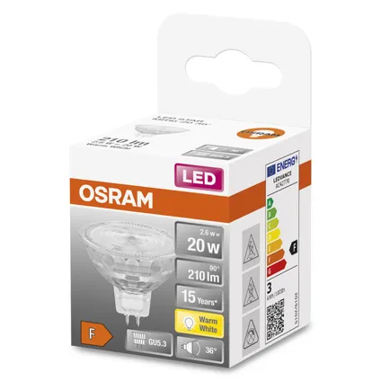 Ampoule LED à réflecteur Osram Star MR16 blanc chaud GU5.3 2,6W 3