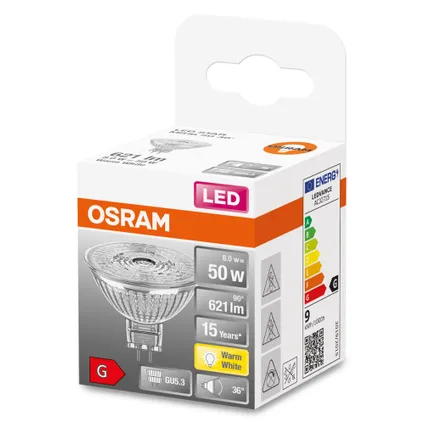Ampoule LED à réflecteur Osram Star MR16 blanc chaud GU5.3 8W 2