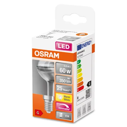 Ampoule LED à réflecteur Osram Superstar fonction de gradation R50 blanc chaud E14 5,9W 2