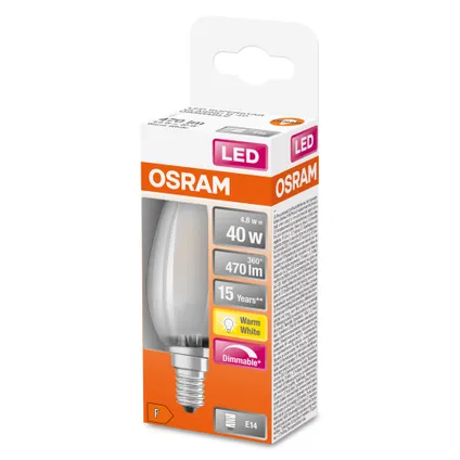 Osram ledlamp Retrofit Classic B dimbaar warm wit E14 4,8W 3