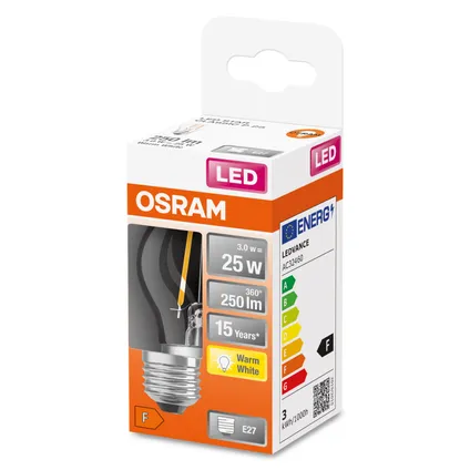 Ampoule LED filament Osram Retrofit Classic P blanc chaud E27 2,5W 4