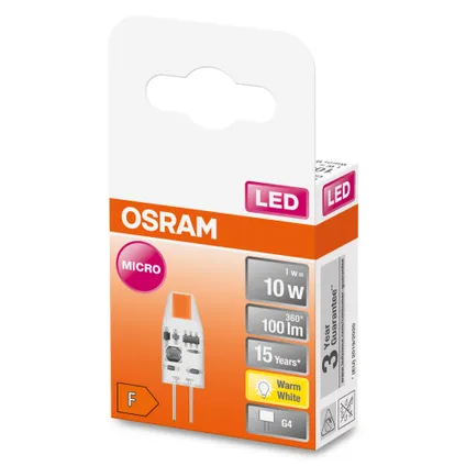 Osram ledlamp Pin Micro warm wit G4 1W 2