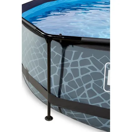 Jouets de sortie piscine Ø360 cm - hauteur 76 cm avec pompe filtrante - gris avec bleu 2