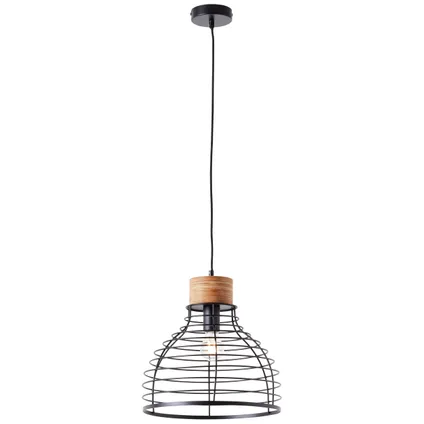 Brilliant hanglamp Avia zwart hout ⌀35cm E27 60W 7