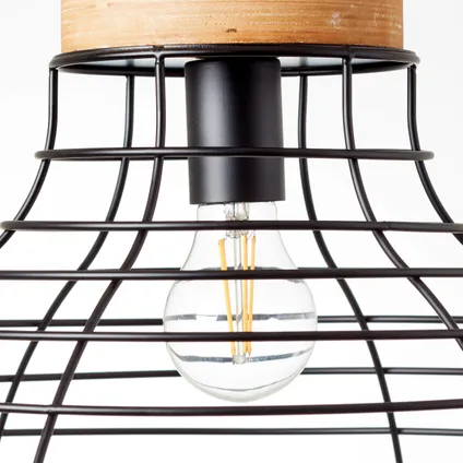 Brilliant hanglamp Avia zwart hout ⌀47cm E27 7