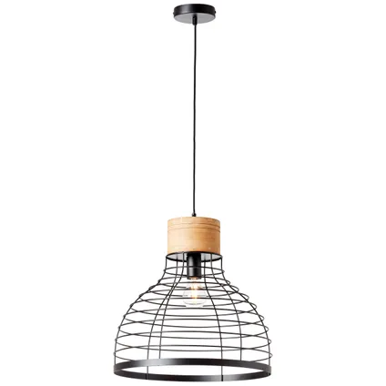 Brilliant hanglamp Avia zwart hout ⌀47cm E27 8