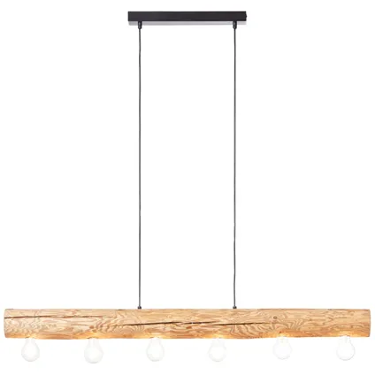 Brilliant hanglamp Trabo hout 6xE27 25W