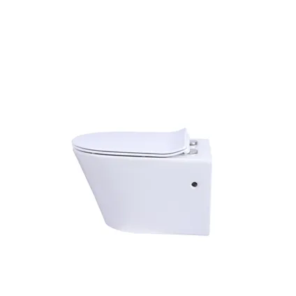 Aquavive hangtoilet Slizza wit | Soft-close & Quick release toiletzitting | Randloos toiletpot  2