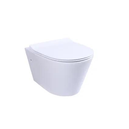 Aquavive hangtoilet Slizza wit | Soft-close & Quick release toiletzitting | Randloos toiletpot  4