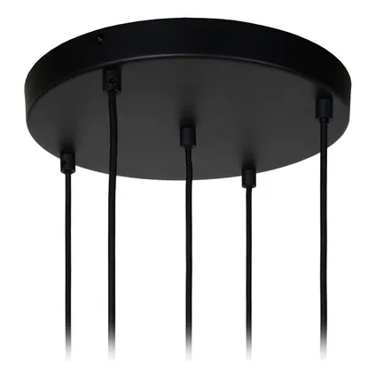 Lucide hanglamp Coralie zwart/messing Ø30cm 5xE27 5