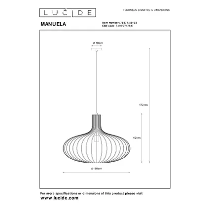 Lucide hanglamp Manuela groen Ø50cm E27 5