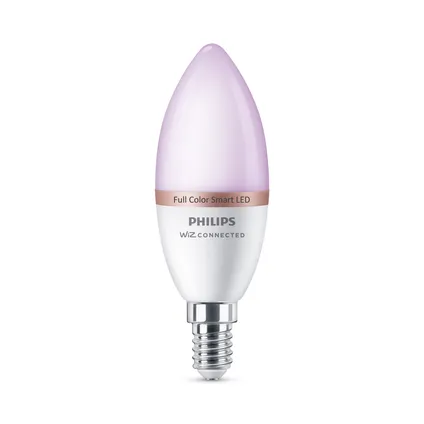 Ampoule LED intelligente Philips C37 colorée E14 4,9W 3