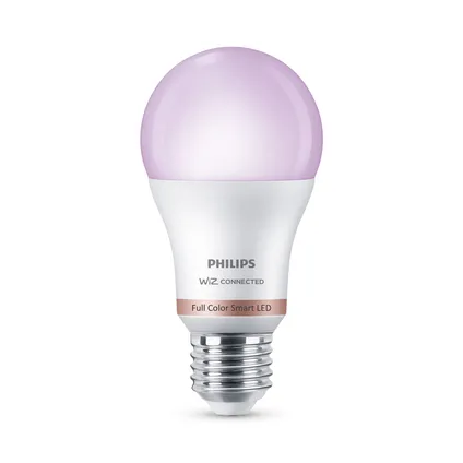 Lampe LED intelligente Philips A60 colorée E27 8W 4