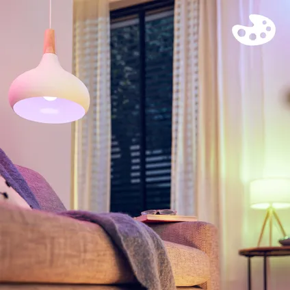 Lampe LED intelligente Philips A60 colorée E27 8W 6
