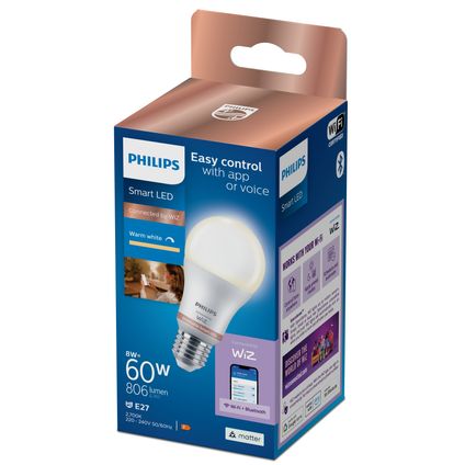 Ampoule LED intelligente Philips A60 blanc chaud E27 8W