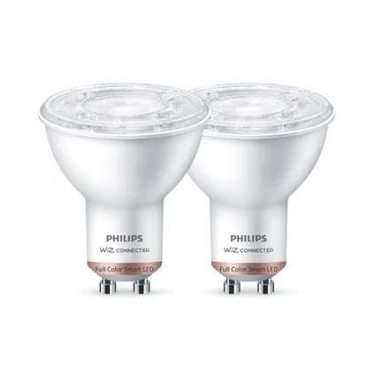 Spot LED intelligent Philips PAR16 coloré GU10 4,7W 2 pièces 2