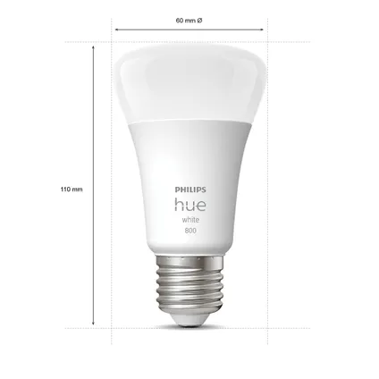 Ampoule LED Philips Hue blanc chaud E27 9W 2pcs 3