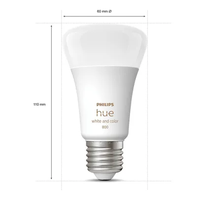 Philips Hue ledlamp dim to warm E27 9W 2 stuks 3