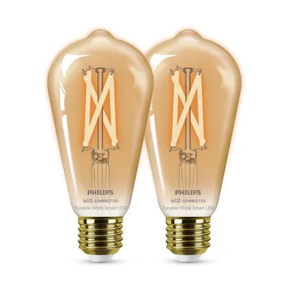 Philips slimme ledfilamentlamp ST64 amber E27 7W 3