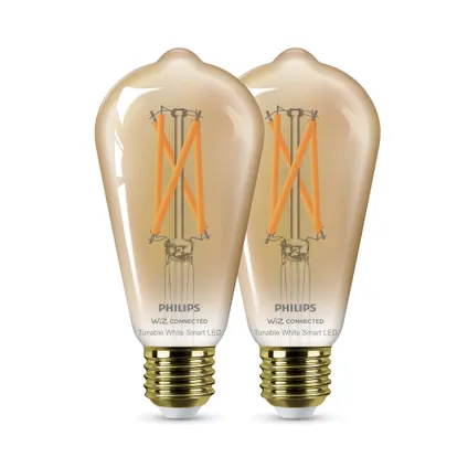 Ampoule LED à filament intélligente Philips ST64 ambre E27 7W 4