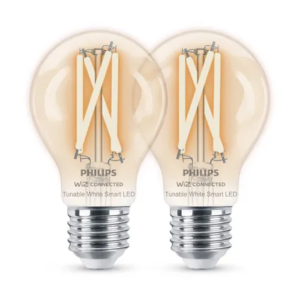 Philips ampoule à filament LED intelligente A60 E27 7W 2 pièces 7