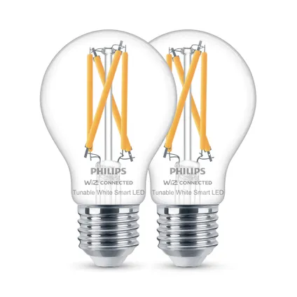 Philips ampoule à filament LED intelligente A60 E27 7W 2 pièces 8