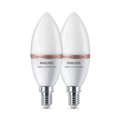 Ampoule LED intelligente Philips C37 colorée E14 4,9W 2 pièces 4
