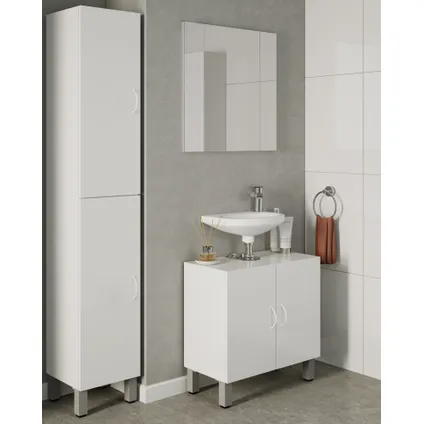 Meuble sous-lavabo Allibert Solita 59,4cm 2 portes blanc mat 3