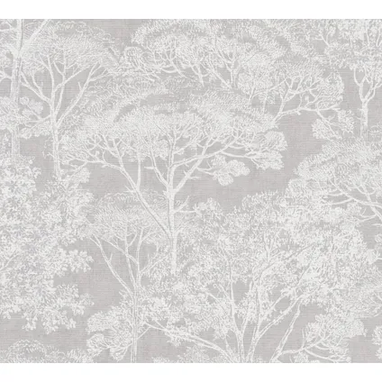 A.S. Création behangpapier natuurmotief crème, grijs en metallic - 53 cm x 10,05 m 10