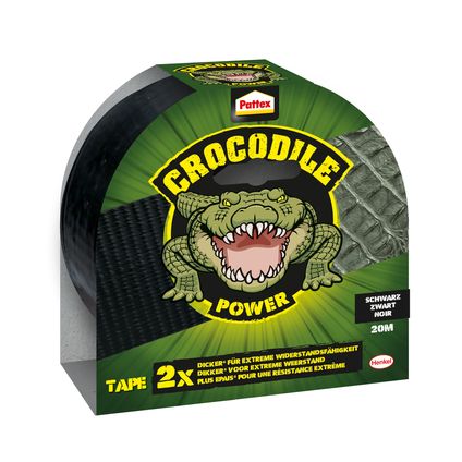 Pattex Crocodile Power tape zwart 20m