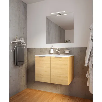 Ensemble meuble de salle de bains Euro Pack Allibert 80cm avec 2 portes chêne arlington 2