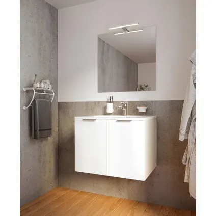 Ensemble meuble de salle de bains Euro Pack 80cm avec 2 portes blanc brillant 2