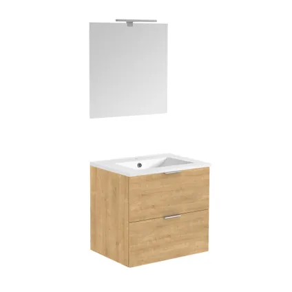 Ensemble meuble de salle de bains Euro Pack 60cm avec 2 tiroirs chêne arlington