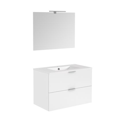 Ensemble meuble de salle de bains Euro Pack Allibert 80cm avec 2 tiroirs blanc brillant