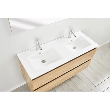 Ensemble meuble de salle de bains Bazil Allibert 120cm avec 2 tiroirs chêne 2