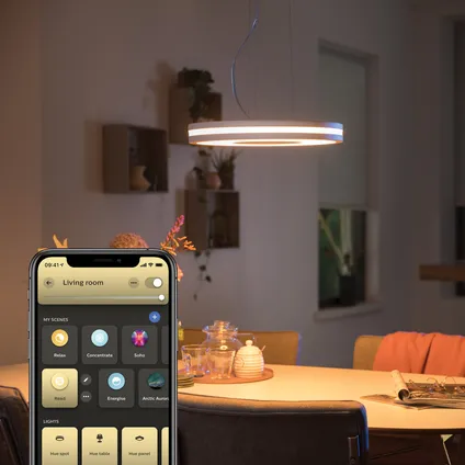 Suspension Philips Hue Being blanc ⌀42,3cm 25W avec Hue Dimmer switch 3