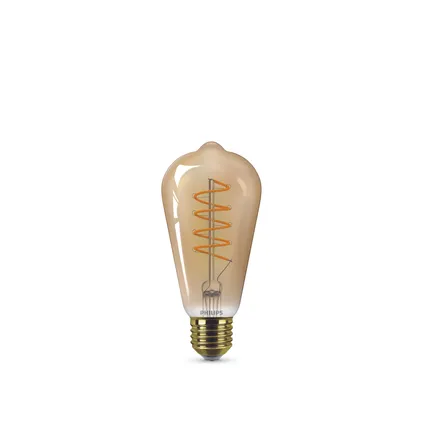 Ampoule LED à incandescence Philips ST64 ambre blanc chaud E27 4W 2