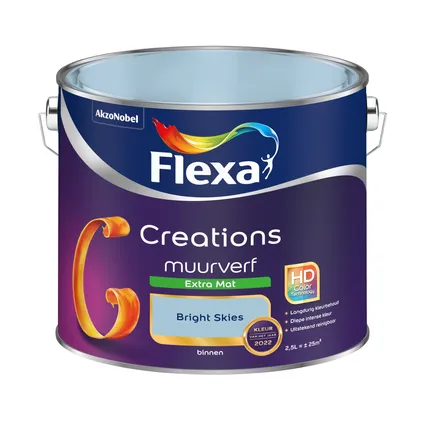 Flexa Creations muurverf extra mat Bright Skies 2,5L 3