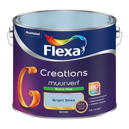 Flexa Creations muurverf extra mat Bright Skies 2,5L 10