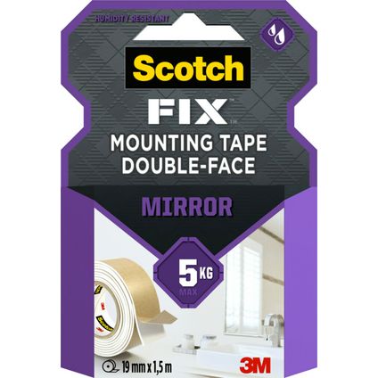 3M Scotch montagetape Mirror dubbelzijdig 1,5mx19mm