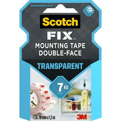 3M Scotch Transparant montagetape 19mmx1,5m